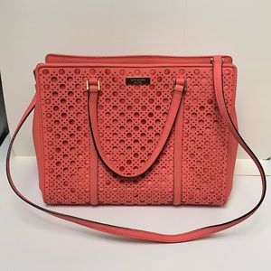 Kate spade handbag, pinky peach color, clutch and shoulder straps